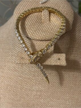 Gold Crystal Snake-Style Bracelet - Women Jewelry